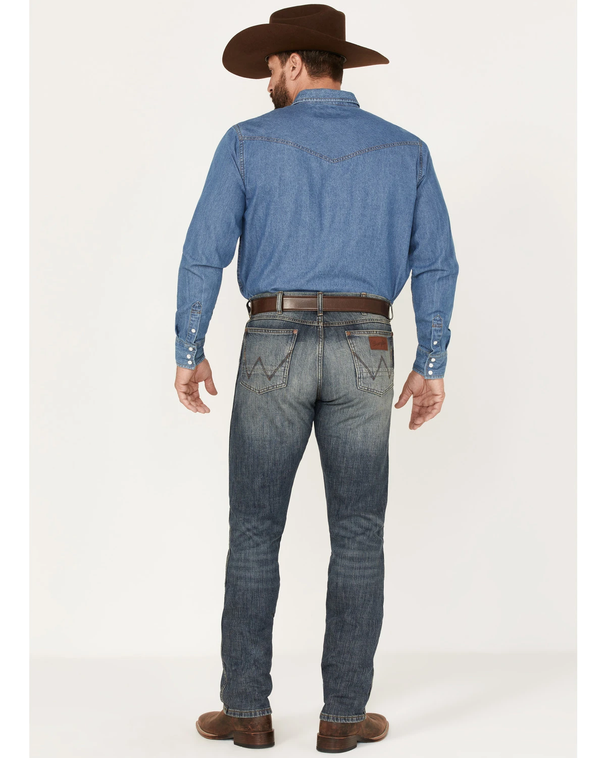 Wrangler Retro Men's Dark Night Medium Wash Slim Straight Stretch Denim Jeans 5 Wrangler Retro Men's Dark Night Medium Wash Slim Straight Stretch Denim Jeans - Image 3