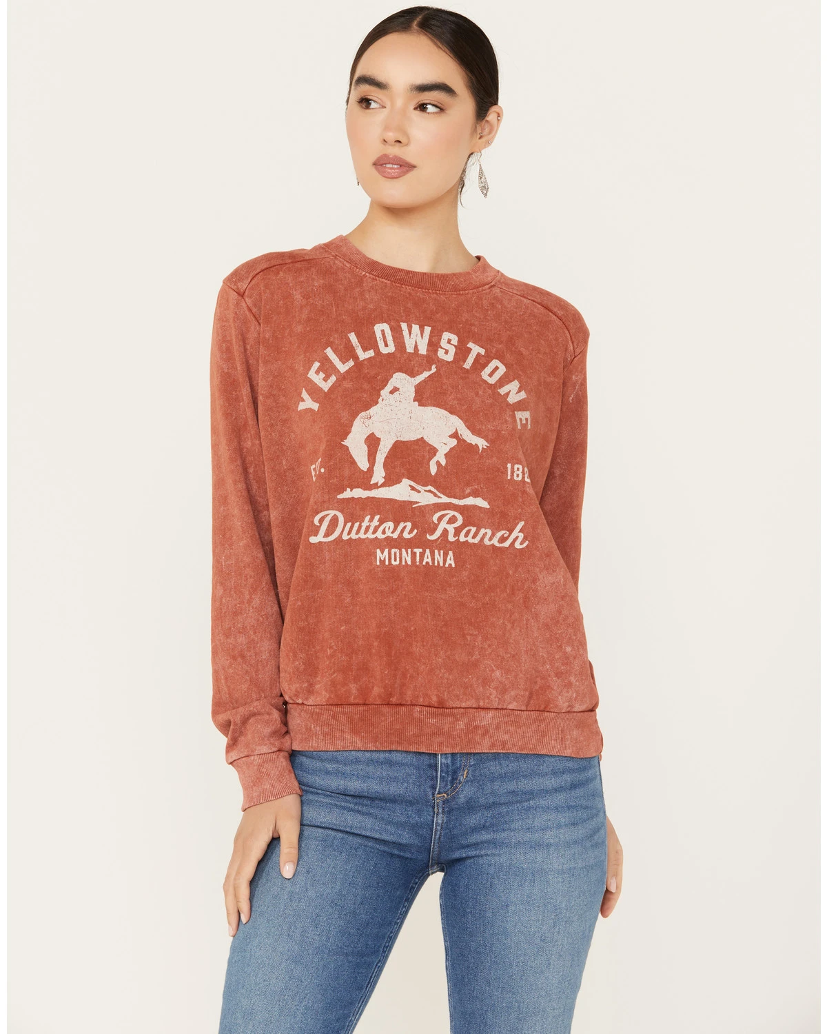 Changes Women's Bucking Horse Yellowstone Crew Neck Sweatshirt 3 Changes Women's Bucking Horse Yellowstone Crew Neck Sweatshirt